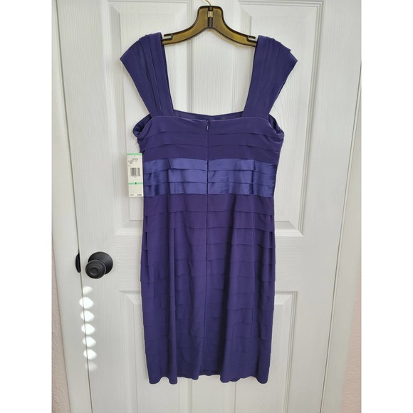 NWT Jones New York Cobalt Blue Tiered Sleeveless Midi Formal Dress Size 8 - Picture 6 of 6